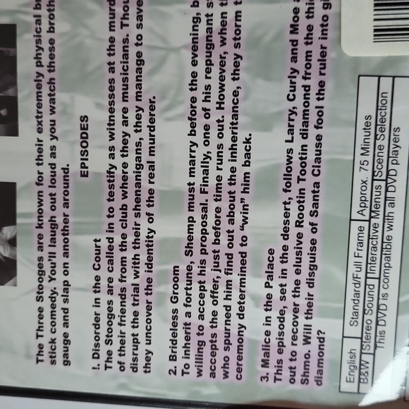 The Three Stooges DVD 75 minutes 3 episodes NEW in shrink wrap - Picture 8 of 8